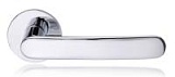 Ручка POLAR 6/030  для сплошных дверей + щиток, латунь матовохромированная (упаковка DIY)